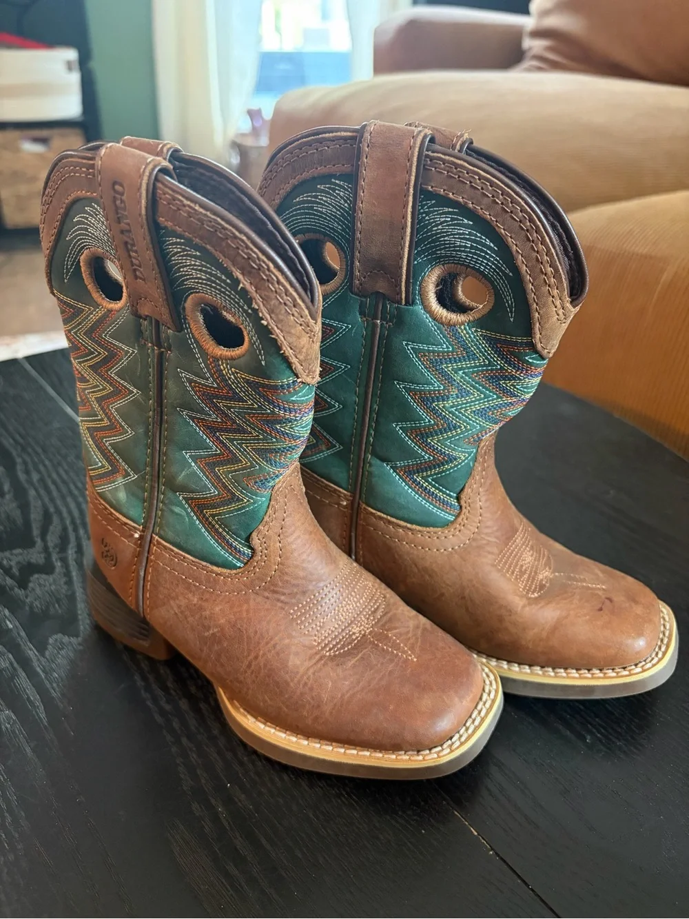 Durango Boys Brown & Teal Western Cowboy Boots
